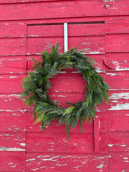 Fresh Greenery Wreath - 24 Inch